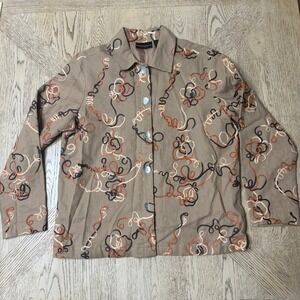 Good Clothes Classics Embroidered Button Down Jacket‎ Unique Design M
